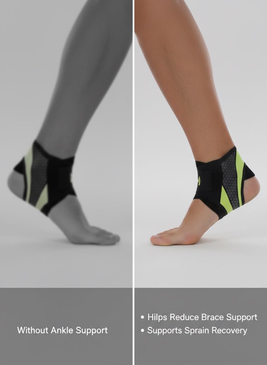 Ankle Brace Compression Support Stabilizer Lace Up Sports Basketball Sprain Recovery Men Women Adjustable Foot Ankle Orthopedic Grade Tendonitis Protection