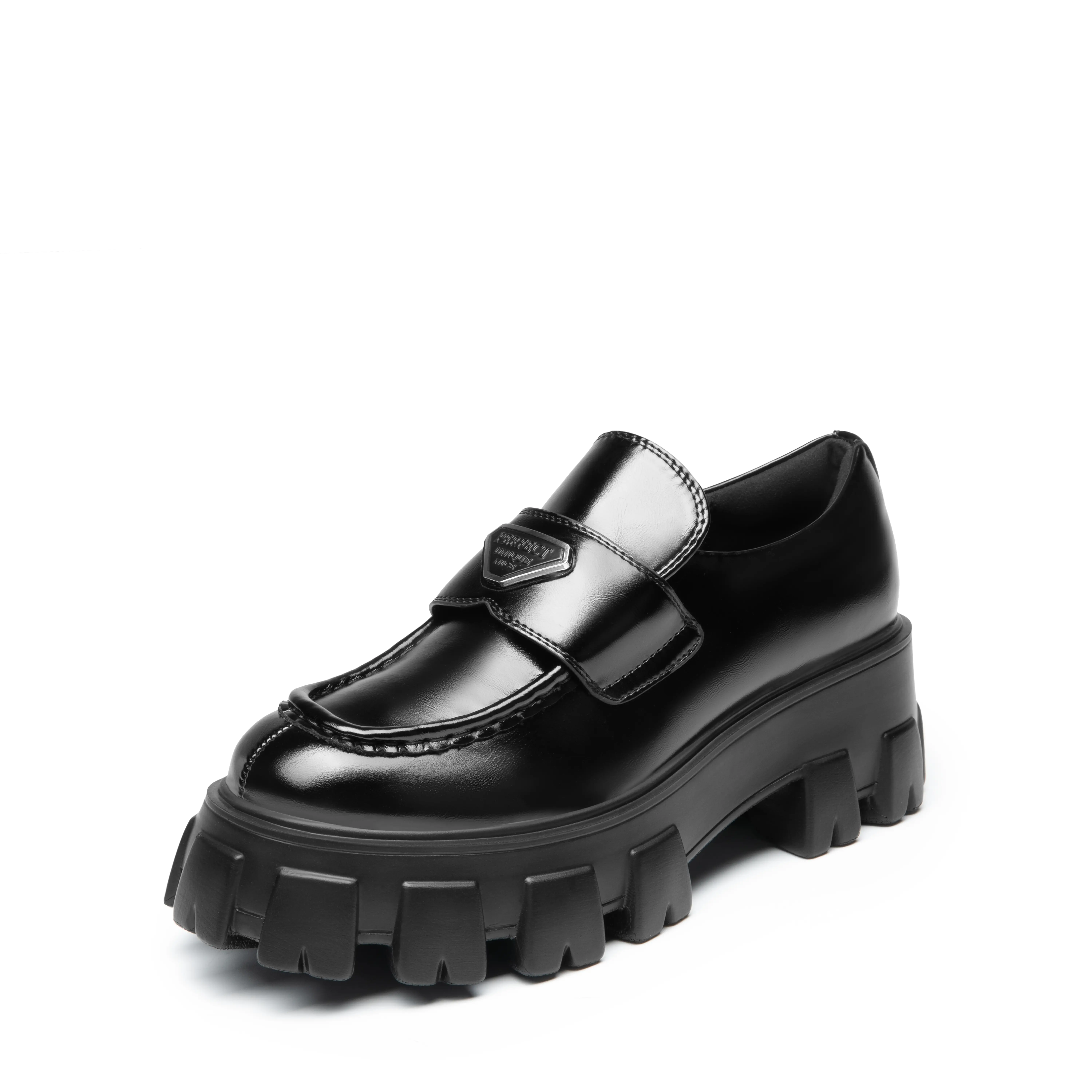 Dream Pairs Women's Chunky Platform Loafers, Patent Leather Slip-On Walking Shoes with Lug Sole and Arch Support, Flats, Daily Wear Shoes, Polyurethane, Casual Wear, Synthetic, Latex Cushion, 2.5 Inches, Chic Shoes, Statement Shoes