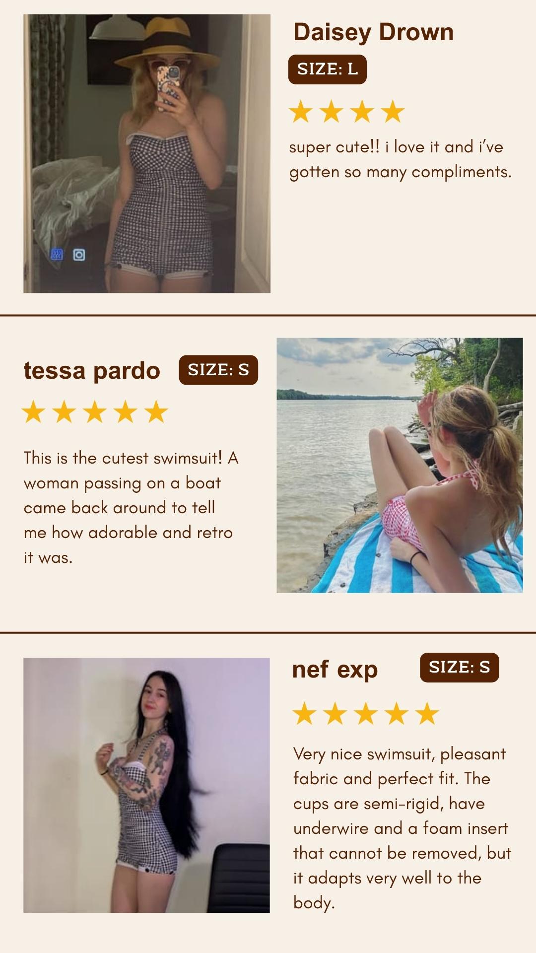 GINGHAM 1950S HALTER BOWKNOT ONE-PIECE WOMENSWEAR SWIMSUIT Swimoutfit Swimmingsuits