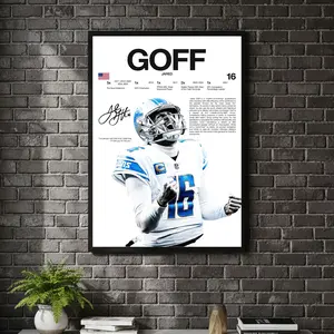 [ SPORT UNFRAMED - SALE UP TO 45% ] Jared Goff Hardline Series Football Sports Poster Minimal Man Cave Decor