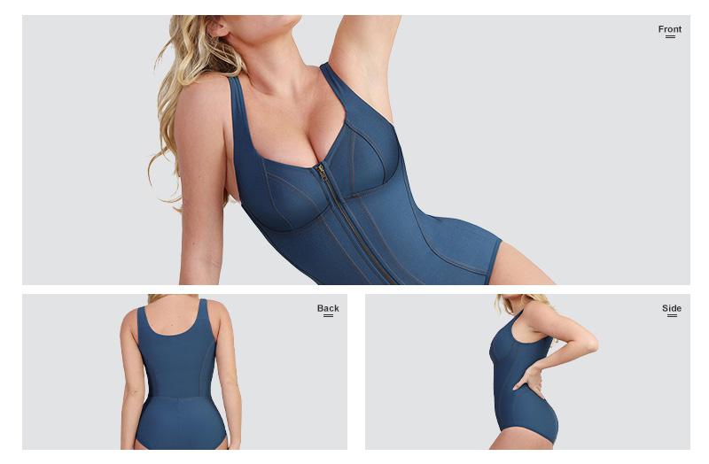 Popilush The Shapewear Bodysuit Denim Bodysuits Womenswear Tops Comfort Sleeveless Underwear-live Shaper With Zipper Seamless Minimizer