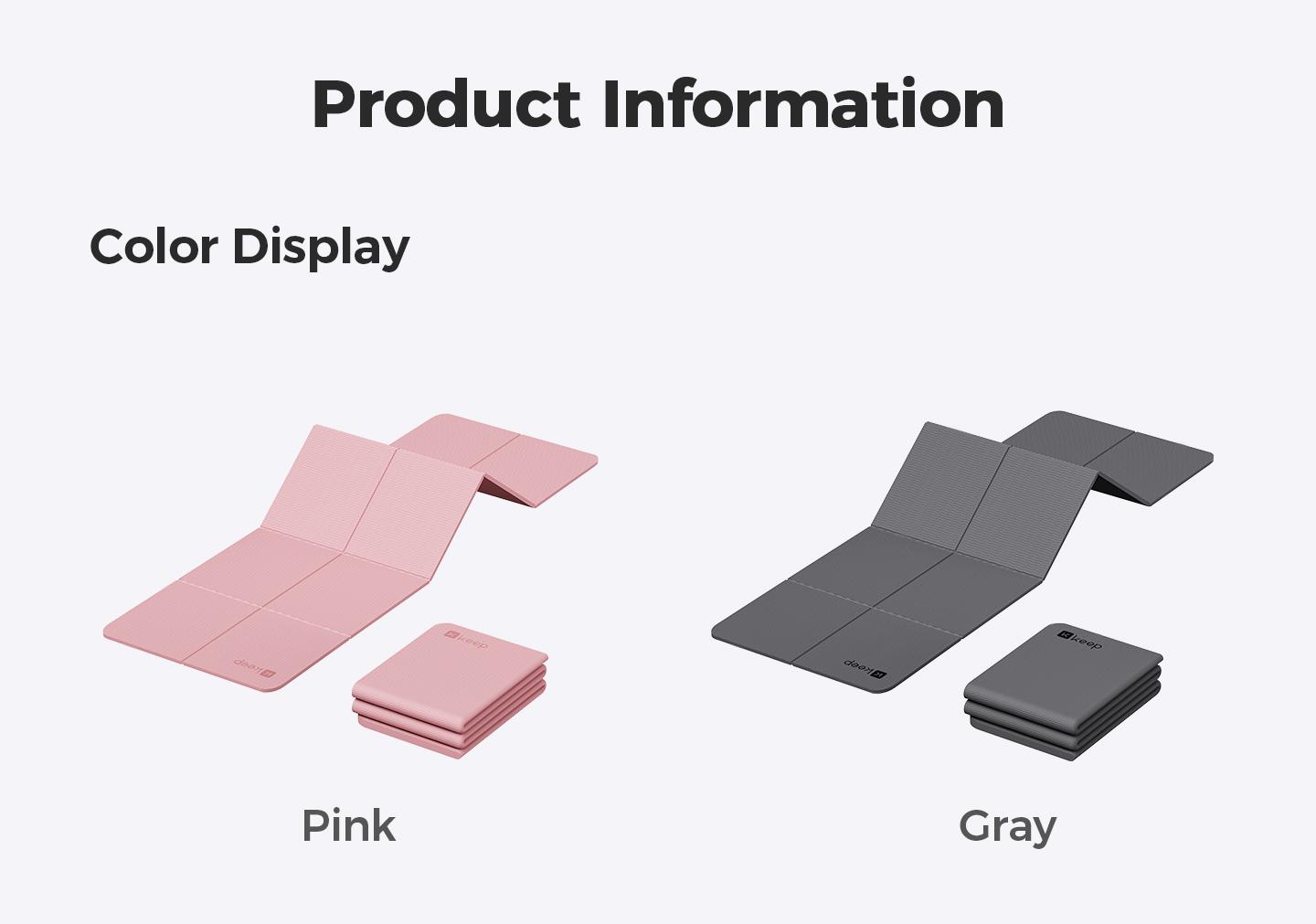 KEEP Folding Yoga Exercise Mat,72''x 24'' 6mm Thick Anti-Slip Antibacterial Easy Storage Portable Exercise Mat for Home Gym Travel with Elastic Sport Band