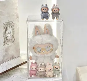 1pc Collection Display Cabinet - Transparent Storage Box, Dustproof and Waterproof, Ideal for Displaying Series Dolls, with Accessory Compartments, Doll Display Box, Playful Design, Safety Lid Features