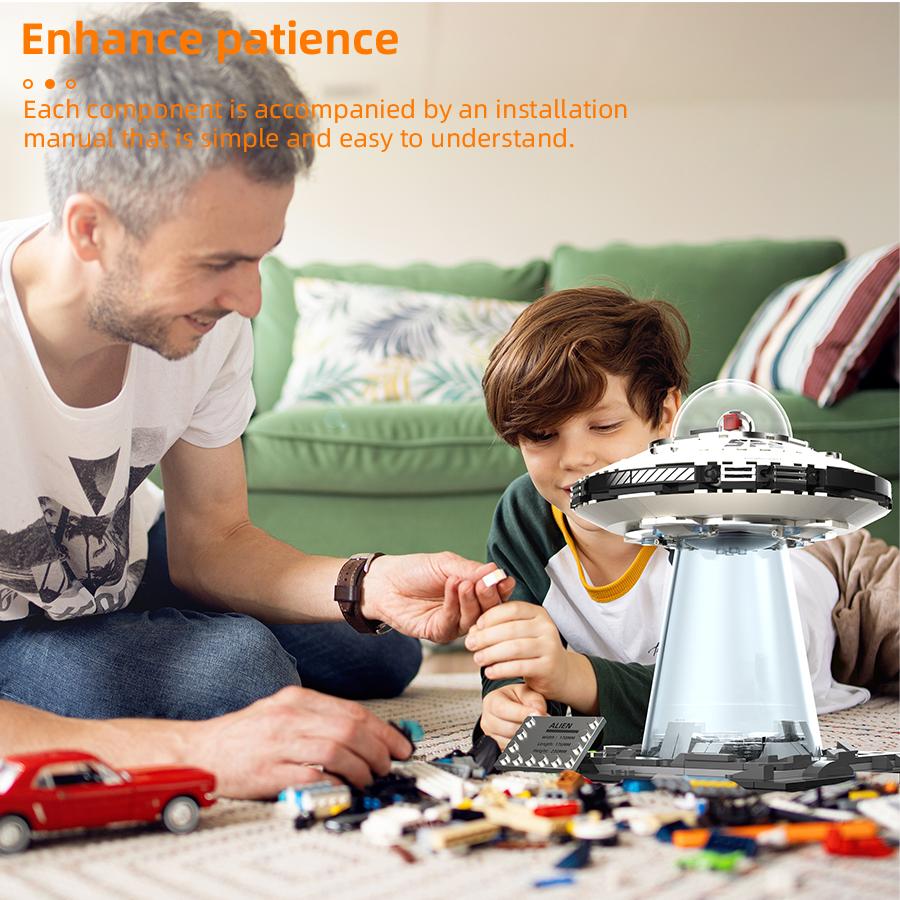 Magnetic STEM Building Blocks Set - Creative Galaxy UFO Spaceship & Interstellar Collection Kit for Kids 8+ Montessori Educational Toy  Fantastic Christmas, Growth, and Birthday Gift!