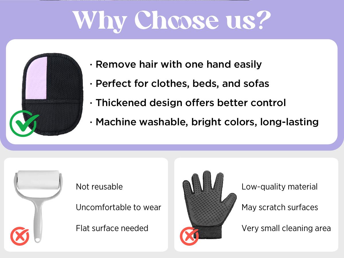 Lesure Pet Hair Remover Glove, Electrostatic Removal Gloves for Pet Hair, Pet Hair Remover Gloves for Dog & Cat, TikTokShopBlackFriday Choice, Reusable Pet Hair Remover Glove for Carpet, Couch, Clothing, Furniture(Use horizontally) Shedding Grooming Kit Lesure Pet Hair Remover Glove, Electrostatic Removal Gloves for Pet Hair, Pet Hair Remover Gloves for Dog & Cat, TikTokShopBlackFriday Choice, Reusable Pet Hair Remover Glove for Carpet, Couch, Clothing, Furniture(Use horizontally) Shedding Grooming Kit