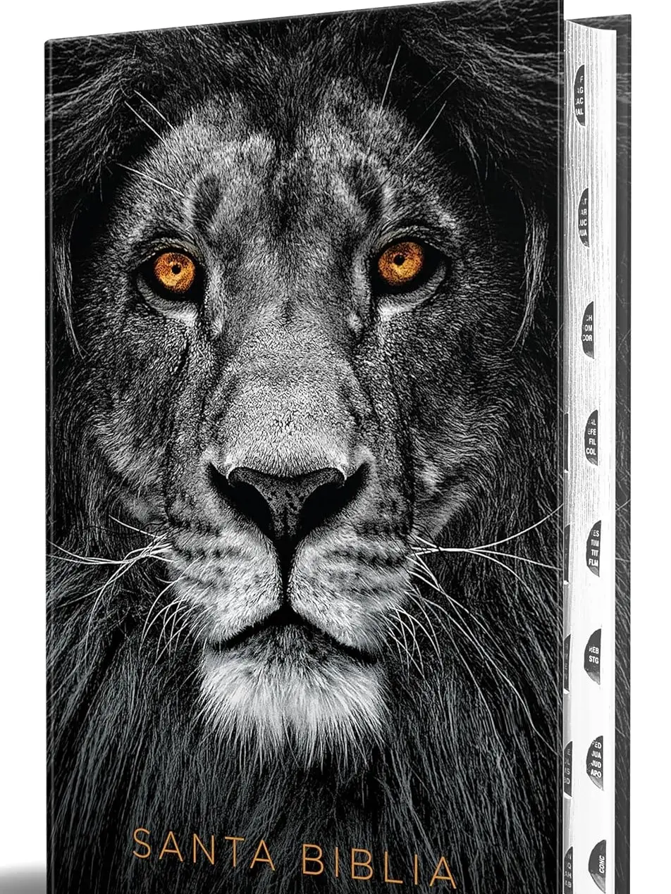 Biblia RVR 1960 letra grande tamaño manual, tapa dura León de Juda con índice / Spanish Bible RVR 1960 Handy Size Large Print Hardcover Lion of Judah with In (Spanish Edition)