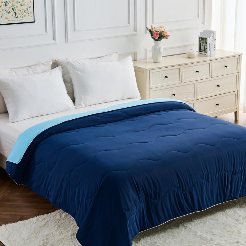 Msrlassn Cooling Comforter Summer Cold Comforter for Hot Sleepers and Night Sweats,Blue Summer Cooling Blanket for Queen King Size Bed, Breathable Soft Lightweight, Ideal for Bed, Couch, Travel, Camping, All Seasons blankets