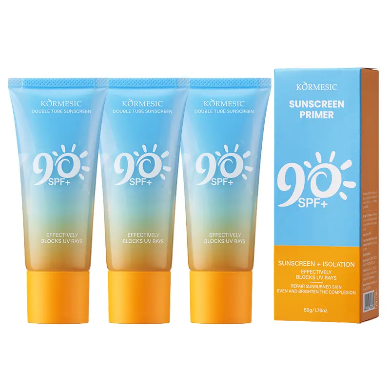 Broad Spectrum Sunscreen SPF 90, UVA/UVB Protection for Face & Body, Lightweight Non-Sticky, Waterproof, Sweatproof, Long-Lasting, No White Cast