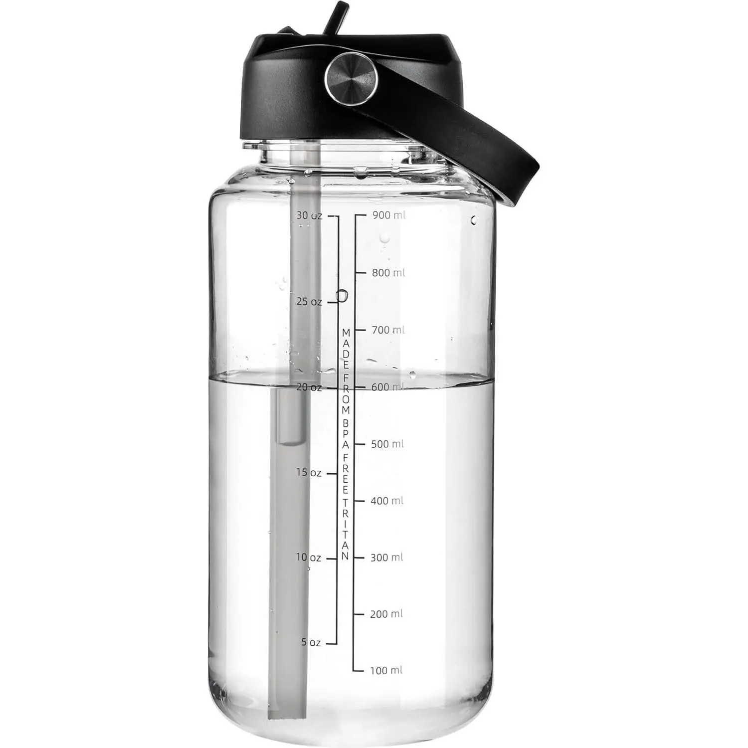 32 Oz Clear Water Bottle With Straw, Tritan Bpa-free, Wide Mouth, Leak  Proof - for Gym, Travel, Home, School, Office (clear) - TikTok Shop