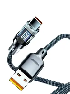 120W Digital Fast Charging Data Cable with Intelligent Power-Off for Huawei Apple Samsung Xiaomi Flash Charging Cellphone Charger Shockproof Slim Case High Speed