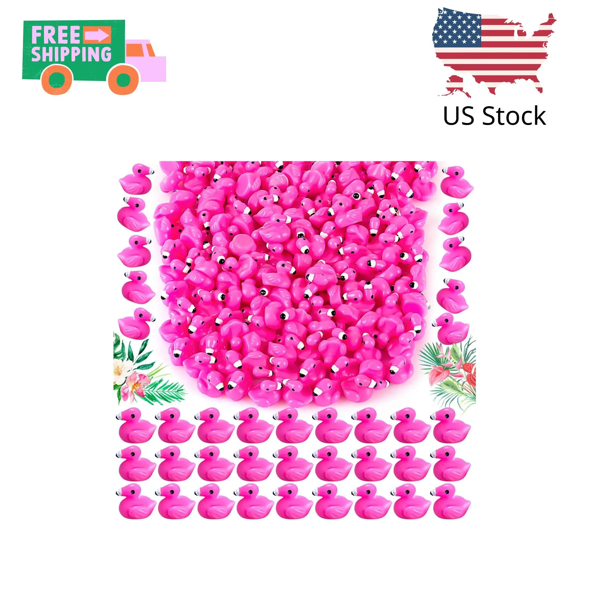100Pcs Mini Resin Flamingo Ducks 100Pcs Mini Resin Flamingo Ducks