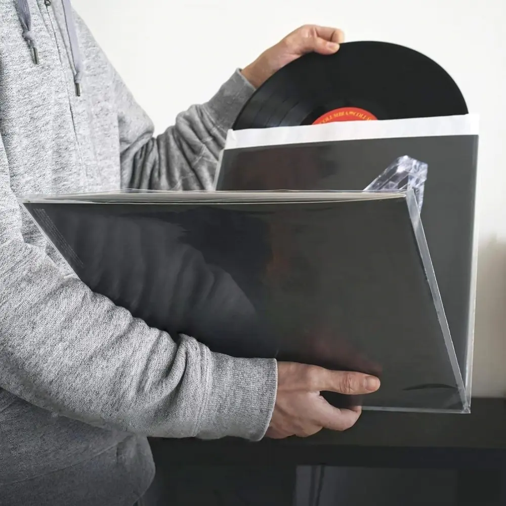 Clear Gatefold Album Cover,Vinyl Record Outer Sleeve 12 Inch Book-style Opening Perfit for Double LPs & 12'' Fold-out Albums Durable Construction Visibility Album Artwork