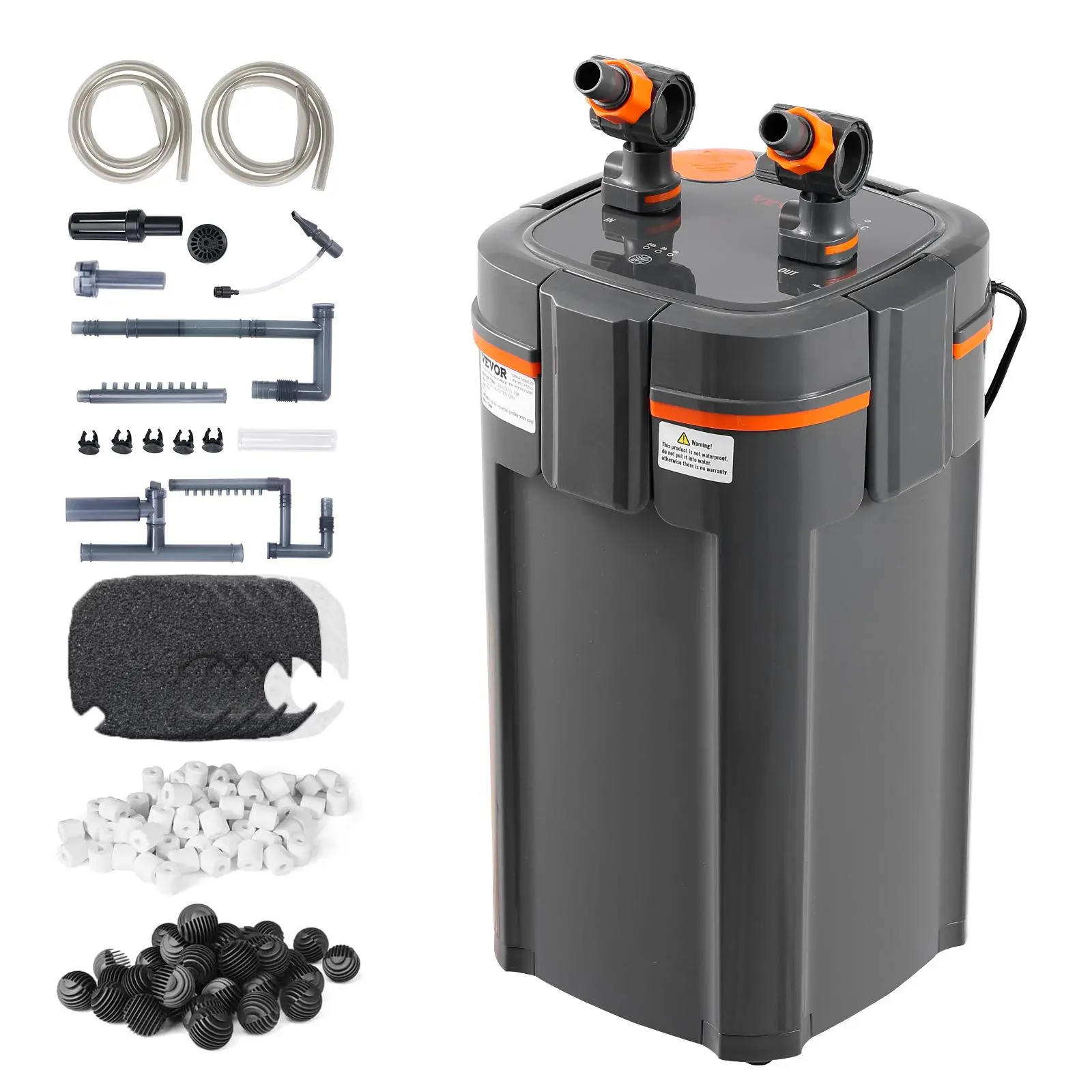 【SummerFinds】VEVOR Aquarium Filter 528GPH,  , 5-Stage Canister Filter 200 Gallon, Ultra-Quiet Internal Aquarium Filter with UV Protection, Submersible Power Filter with Multiple Function for Fish Tanks, 20W