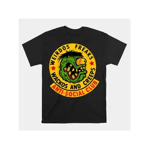 🥇 1Pc Weirdos Freaks Wackos And Creeps Shirt |     Cartoon Print Men'S T-Shirt, Comfortable And Stretchy, Summer Outdoor Activities, Street Style, Crew Neck Top, Summer Clothing Casual Version, Best Gift For Birthday, Easter, Mother'S Day, Father'S Day