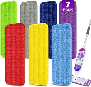 7 Count Reusable Microfiber Mop Pads for Swiffer PowerMop - MEXERRIS Microfiber Wet Pads Refills PowerMop Pads Machine Washable Hard Wood Floor Mop Pads Replacement for 13''-15'' Spray Wet Mops