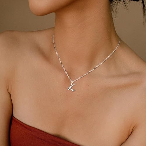 TEWIKY Initial Necklace For Women Girls Dainty Letter Pendant Necklace Trendy Waterproof Simple Cute Necklaces Custom Personalized Monogram Choker For Girls Gift Modern Versatile Accessories For Valentineday