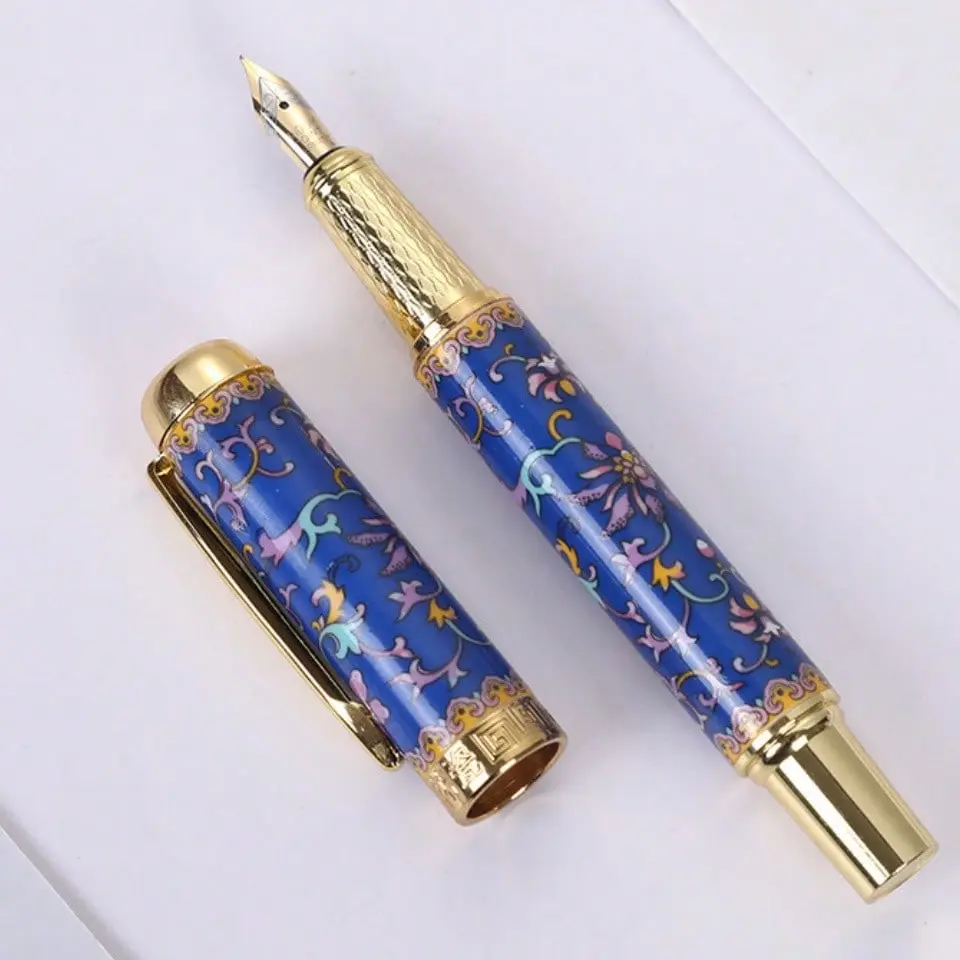High-End Ceramic Barrel Steel Pen - 0.5 mm Tip, Built-In Converter, Ceramic Glaze Finish, Gold-Plated Clip, 1 Pc, 0.5 mm Pen for Students, Everyday Writing, Holiday Gifts, Calligraphy Set Pens & Refills