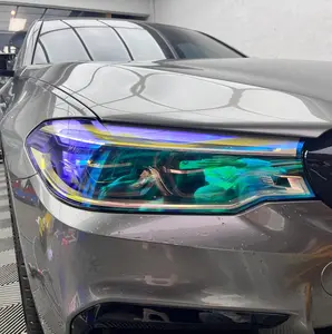 12 by 48 inches Self Adhesive Auto Car Tint Chrome Chameleon Headlight Taillight Fog Light Vinyl Smoke Film Sheet Sticker Cover (Chameleon Transparent)