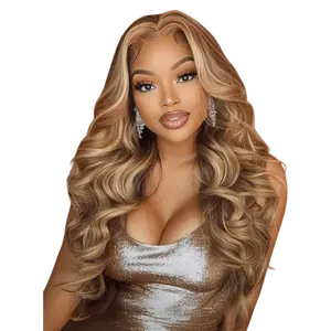 YMSGirl 24" 6x4 HD Lace Loose Body Wave Wig – Blended Human Hair, Natural Look, Comfortable Fit, Perfect for All Occasions