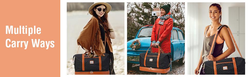 Solid Color Large Capacity Travel Bag, Lightweight Portable Foldable Travel Bag, Multifunctional Dry & Wet Separation Travel Bag, Yoga Fitness Bag, Travel Essentials Bag