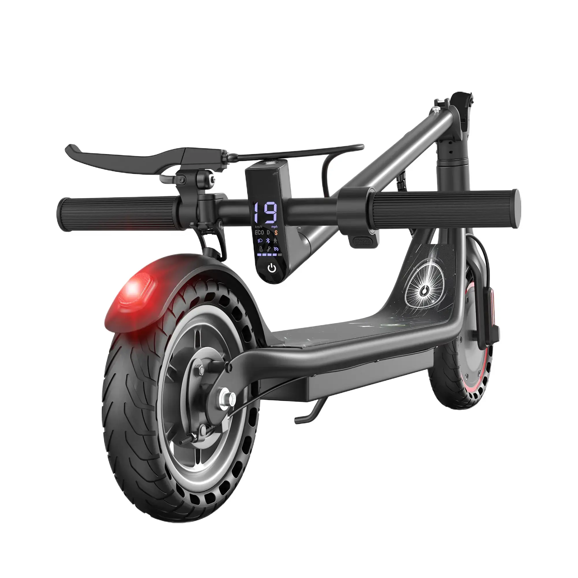 Adult Size Electric Folding Commuter Scooter - 8.5" Solid Tires, 350W Motor, Up to 19MPH, Long-Range, Compact, Double Braking System for Portable Adult Commuting (Sports & Outdoor Scooters Equipment), Ride On Scooter, Wheeled Board Scooters