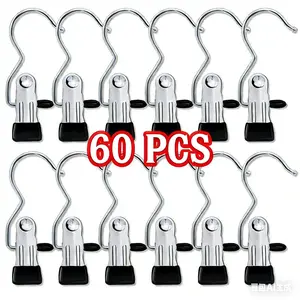 20/30/60 Counts Anti-Rust Clip Clothespins, Ultimate Lightweight Hanging Travel Hanger Organizer for Home & More, Space-Saving Magic Hat & Pants Storage Rack with Laundry Hooks