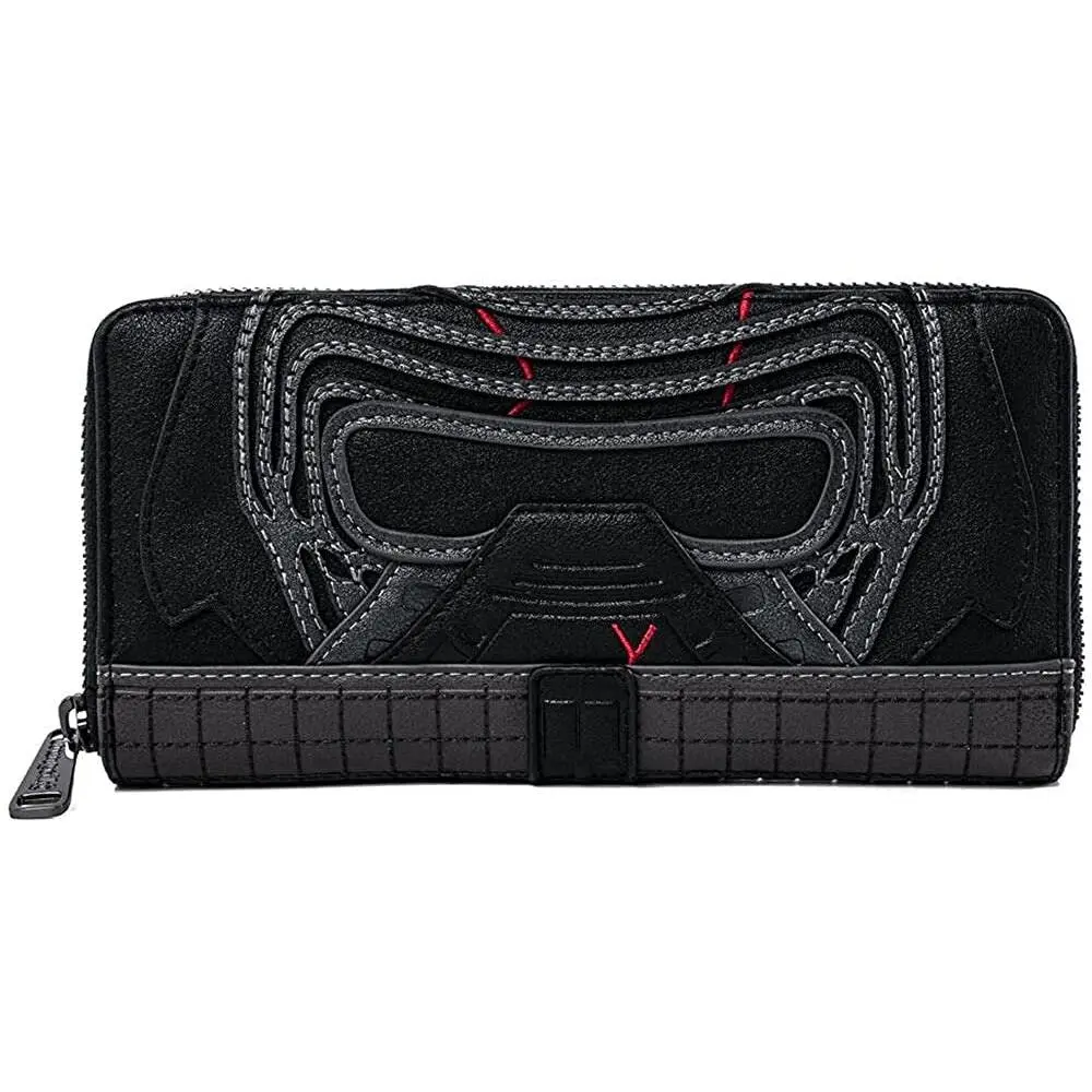 Women's Graphic Cosplay Wallet, Star Wars Kylo Ren Faux Leather Zip-Around Coin Purse with Metal Plaque, Zipper Coin Purse, Loungefly, Casual, Zipper Wallet, Casual Wear, Kylo Ren Motif, Cartoon Print, Cute Coin Purse