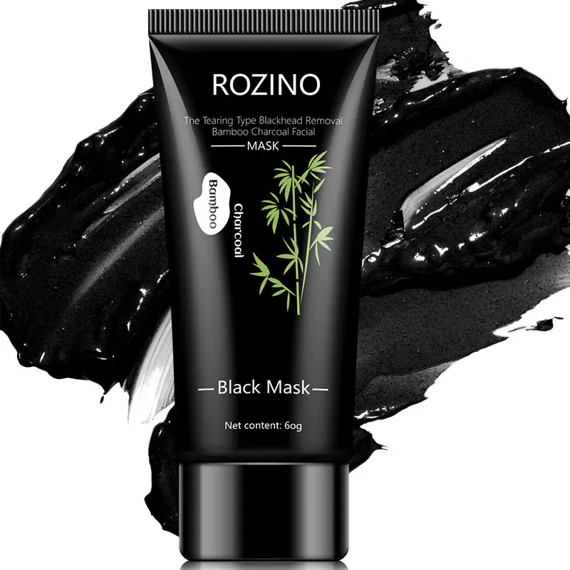 ROZINO Bamboo Charcoal Peel-Off Face Mask, Deep Cleansing Blackhead & Pore Care for Oily and Combination Skin, 2.11 oz (60g)