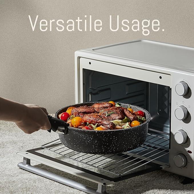 [Official] CAROTE 18pcs Detachable Handle Nonstick Cookware Set, Blue/Green/Black/Taupe/White, Pots and Pans, Oven safe Frying Pan, Dishwasher Safe