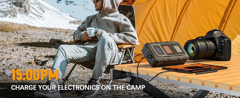 HPBS Portable Power Bank Car Jump Starter With Air Compressor 24000mAh 6000A 150PSI Fast Inflation 12V Battery Booster for 10.0L Gas 8.0L Diesel Engines