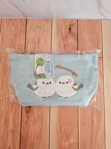 Shima Enaga Small Pouch - Adorable Snow Fairy Embroidered Zip-Pouch