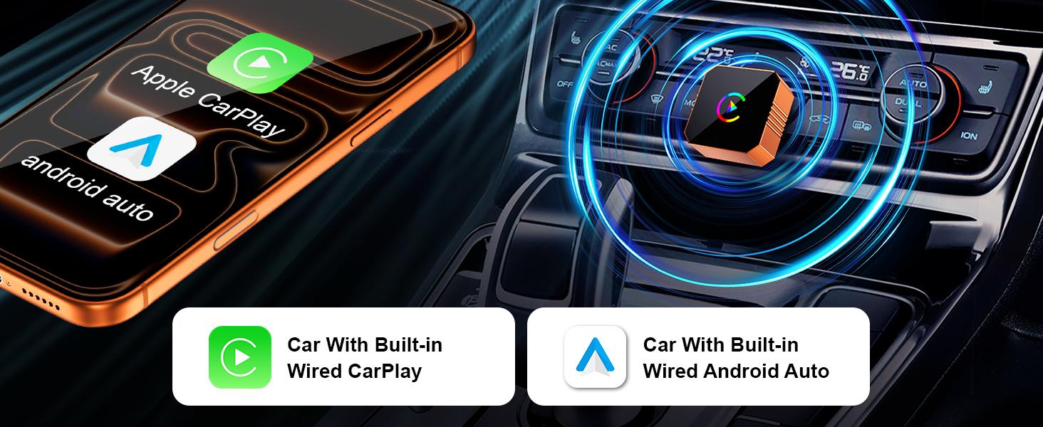 【Enhanced Version 2026】Aimoon Upgraded Version Mini Orange Cube Pro 3.0 Wireless CarPlay Adapter — For Cars 2017+, with Upgraded Chip & Instant Connect