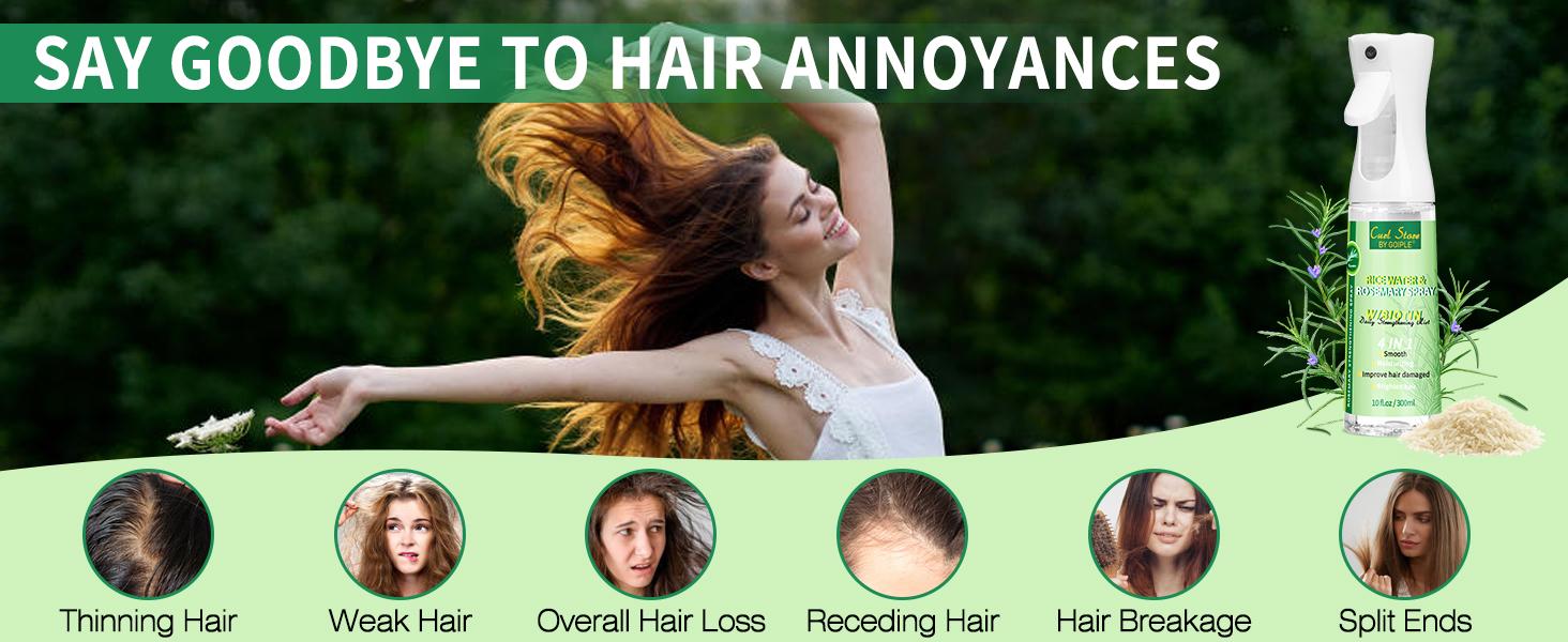 Rice Water Rosemary Spray - Rosemary & Rice Water Spray For Women & Men, Dry, Weak Hair, Thickening Haircare Organic