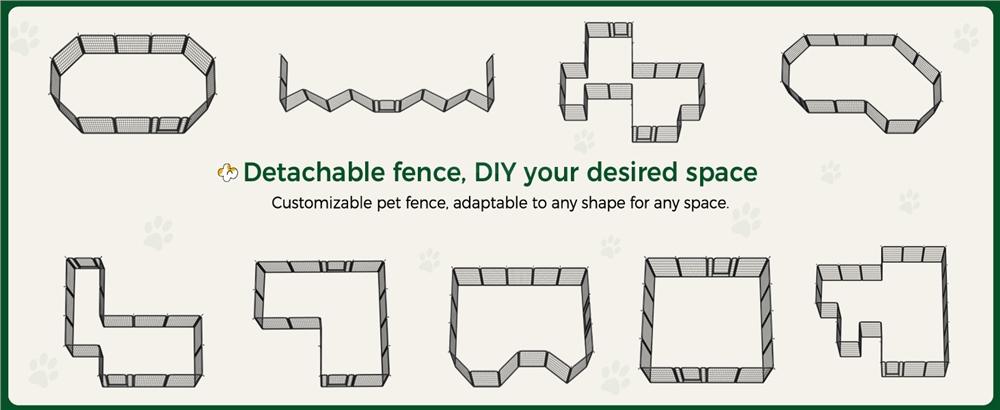 Yaheetech Chicken Coop 6/8/12/16/32 Panels Metal Pet Playpen, Outdoor Chicken Exercise Barrier Fence for Backyard, Farm, Duck Cage, 25/32/40/47 inch