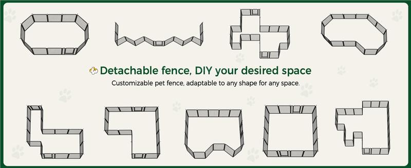 Yaheetech Chicken Coop 6/8/12/16/32 Panels Metal Pet Playpen, Outdoor Chicken Exercise Barrier Fence for Backyard, Farm, Duck Cage, 25/32/40/47 inch