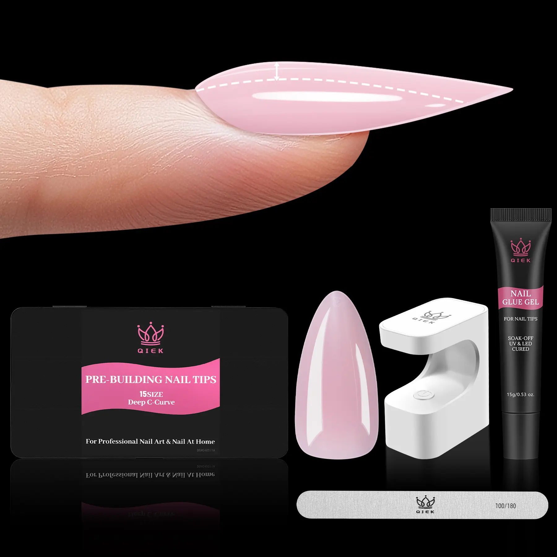 Baby Pink Medium Almond Nail Tips Kit
