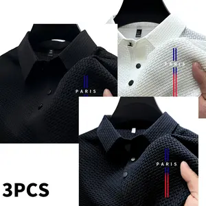 Men’s Ice-Cool Quick-Dry Polo Shirt — Polyester–Spandex Blend for Summer, Moisture-Wicking, Stretchable, High-Intensity Sports, Non-Clammy