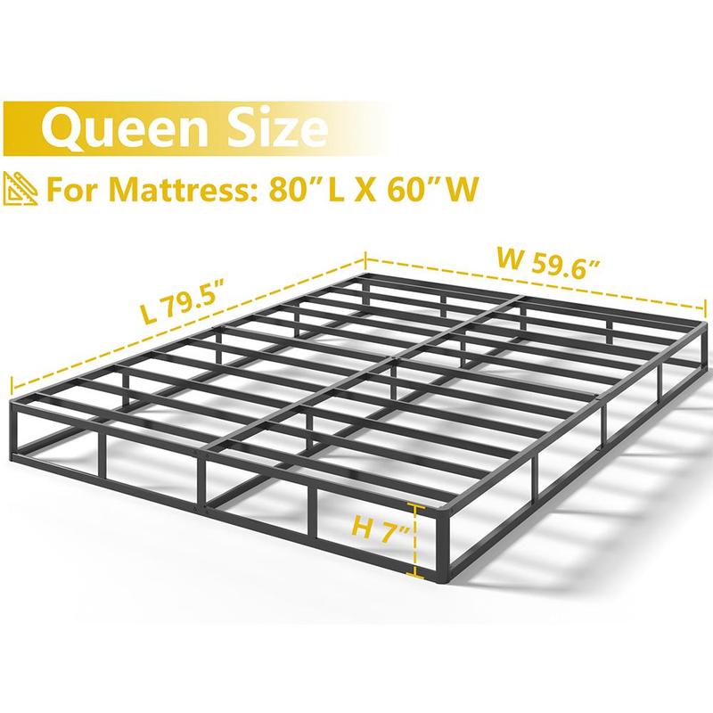 Edenza-Queen Box Spring 7 Inch, Heavy Duty Mattress BoxSpring Foundation, Sturdy Queen Box Springs for Bed with Fabric Cover Set, Easy Assembly, Noise Free fabric cover set