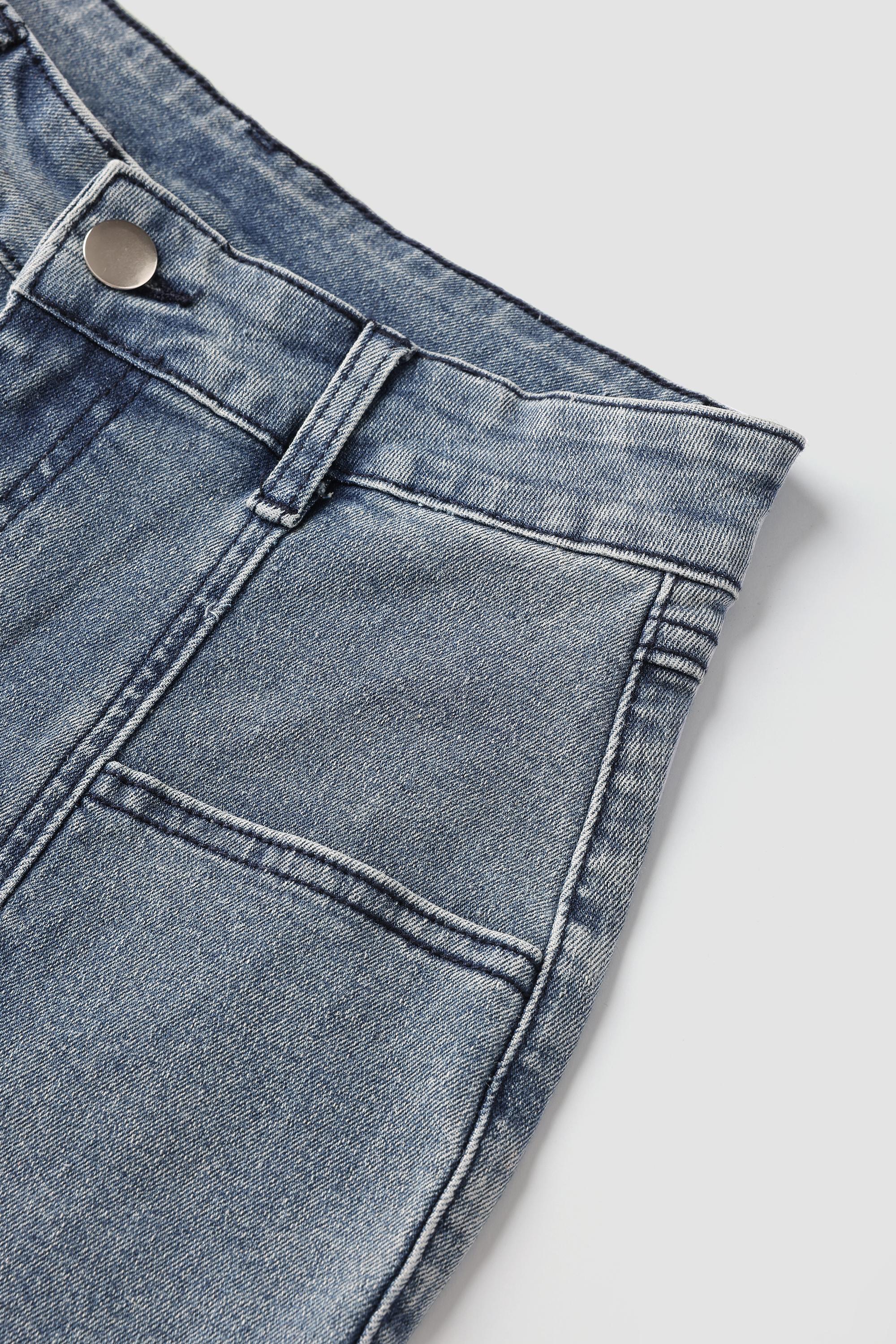 Elengatine Mid Rise Stretch Skinny Jeans - Medium Wash Women's Vintage Light Wash with Contrast Stitch Fit Bottom Fashionable All Seasons Below the Ankle Jeans for Trendy Streetwear and Daily Wear Pants Trouser