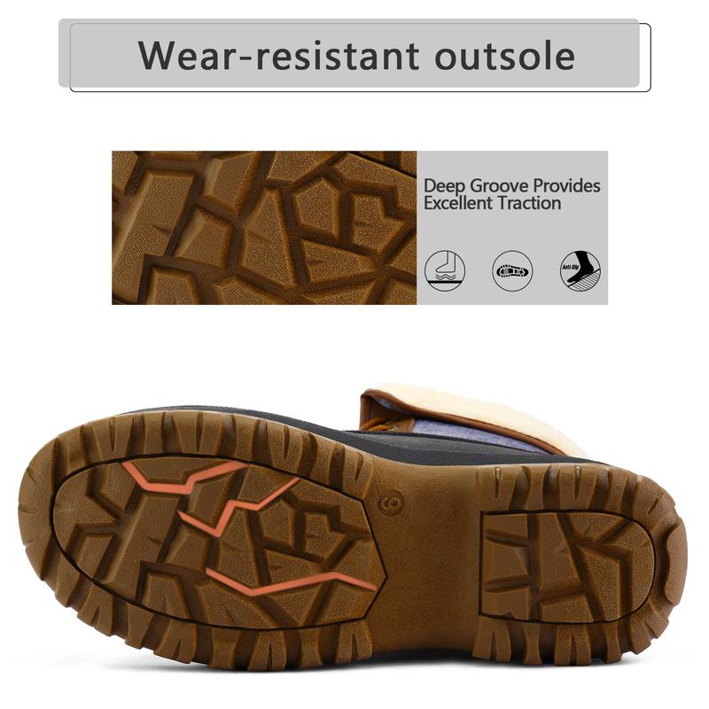 Mysoft Women's Waterproof Warm Lace-up Mid-Calf Snow Boots, Winter Outdoor Shoe, Womensfashion Footwear, Cozy Boots for Women, Perfect Valentine's Day Gift