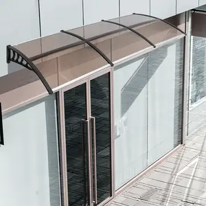 HT-300 x 100 Household Application Door & Window Rain Cover Eaves Brown Board & Black Holder