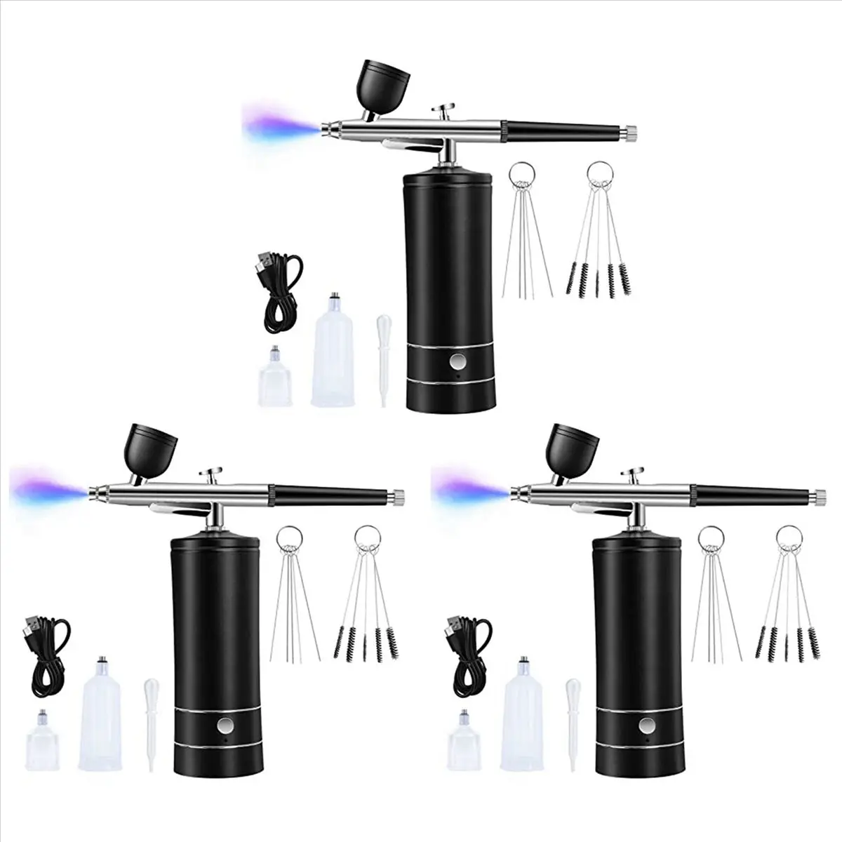 3X Airbrush Kit Rechargeable Cordless Airbrush Compressor,30PSI High Pressure, Handheld Airbrush Gun,Airbrush Set