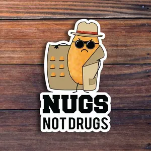 Nugs Not Drugs Funny Vinyl Sticker Waterproof Mushroom Meme Laptop Water Bottle Sticker