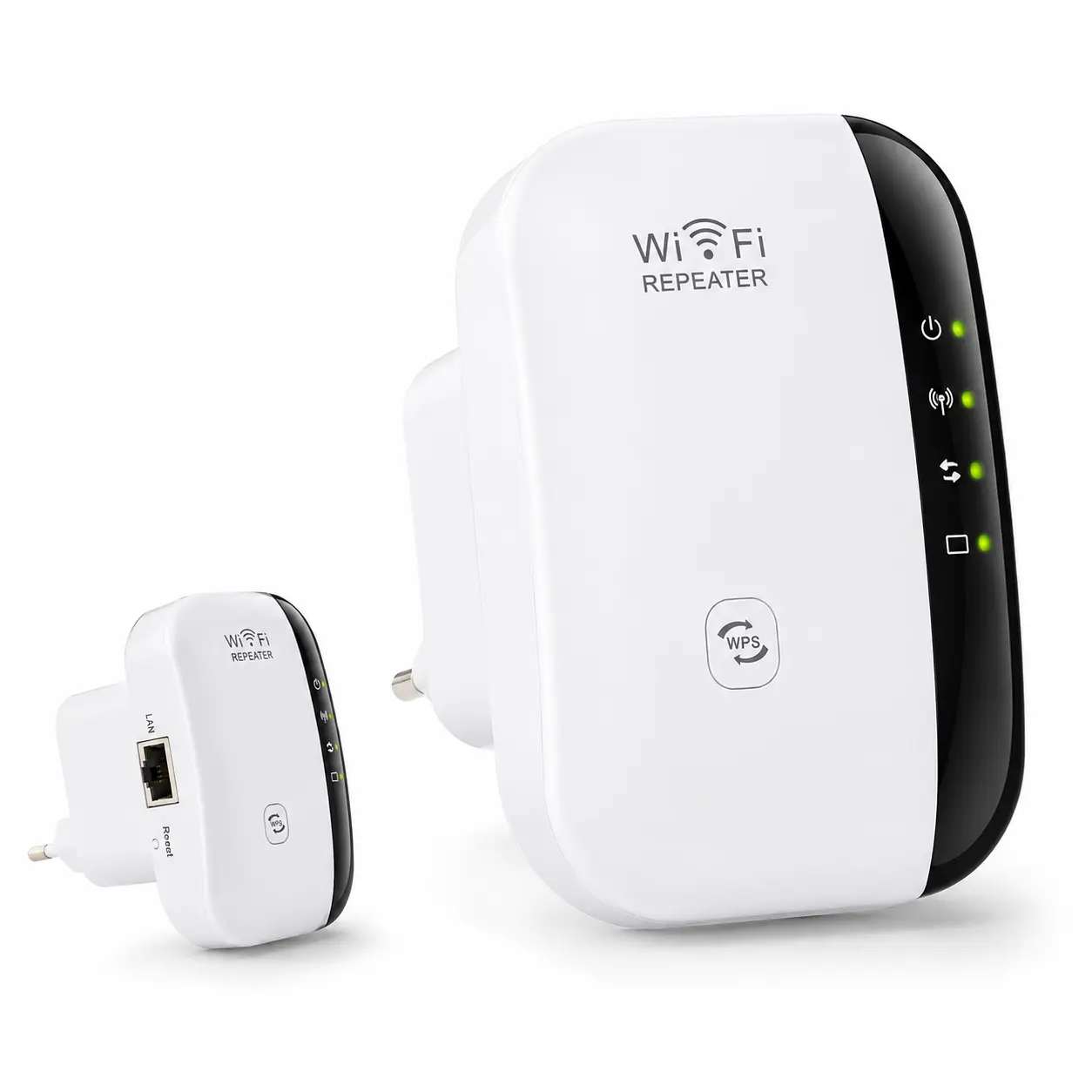 WiFi Extender Signal Booster 300mbps, WiFi Range Extender, Wireless Internet Repeater, Long Range Amplifier with Ethernet Port, Access Point, 1-Key Setup, Alexa Compatible