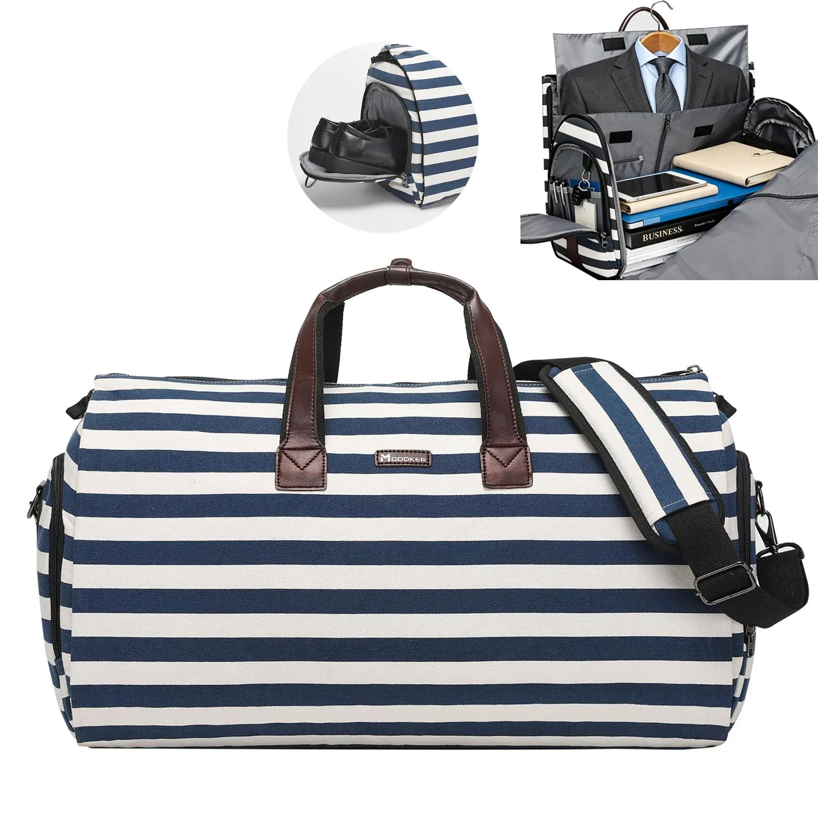 Modoker Travel Duffle Bag with Garment & Shoe Compartment, Waterproof,TSA-Approved, Ideal for Weekender, Gym, Hospital, Holiday Travel, Space Saving Bag, Carry on Weekender Bag for  Work & Business