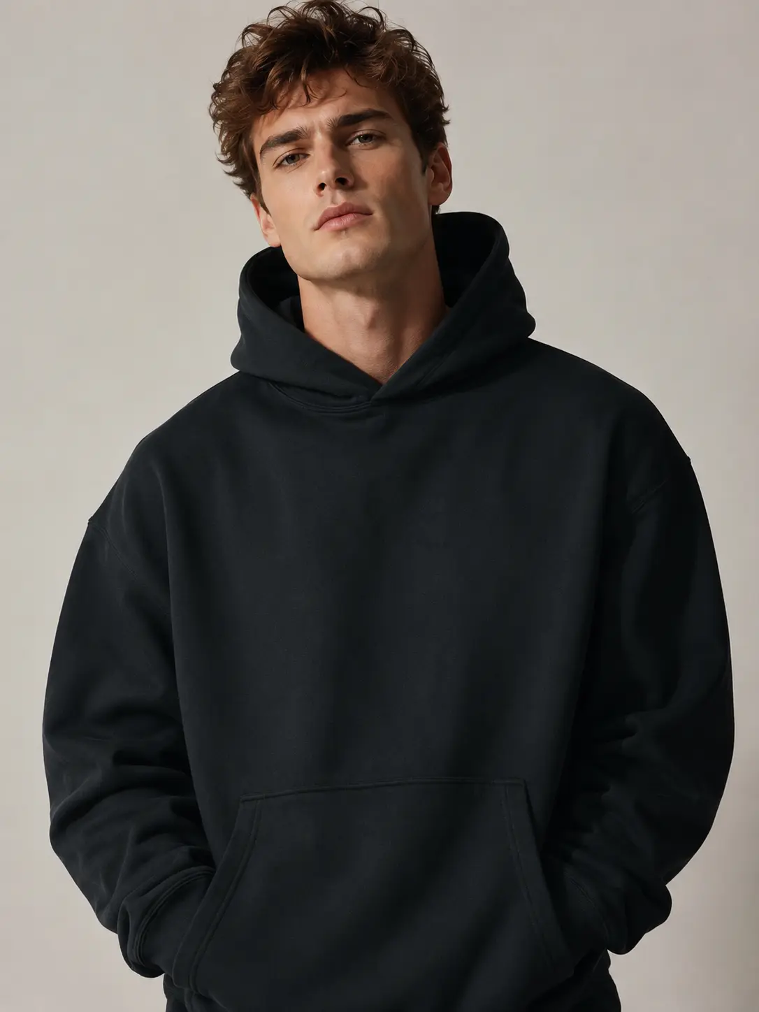 Men's Cotton Pullover Fleece Hoodie Sweatshirt - Loose Fit, Long Sleeves, Casual, with Pocket, All Season Menswear Tops