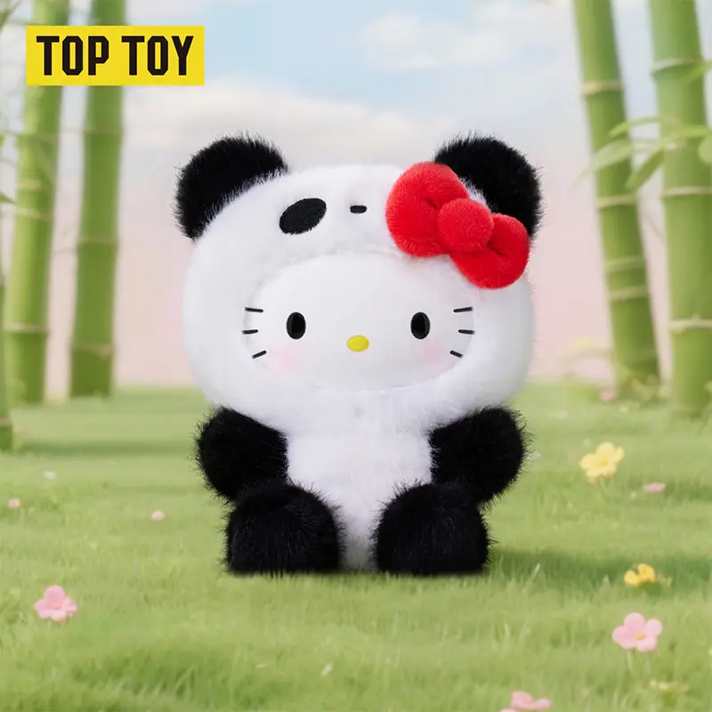 TOPTOY SR Family Colorful Panda Plush Blind Box, Popular Characters Hello Kitty Cinnamoroll Kuromi My Melody Soft Bag Charm, Cute Summer Collectible Gift for Fans,Lovely Decorative Accessory and Surprise Collectible Gift, [back to school]