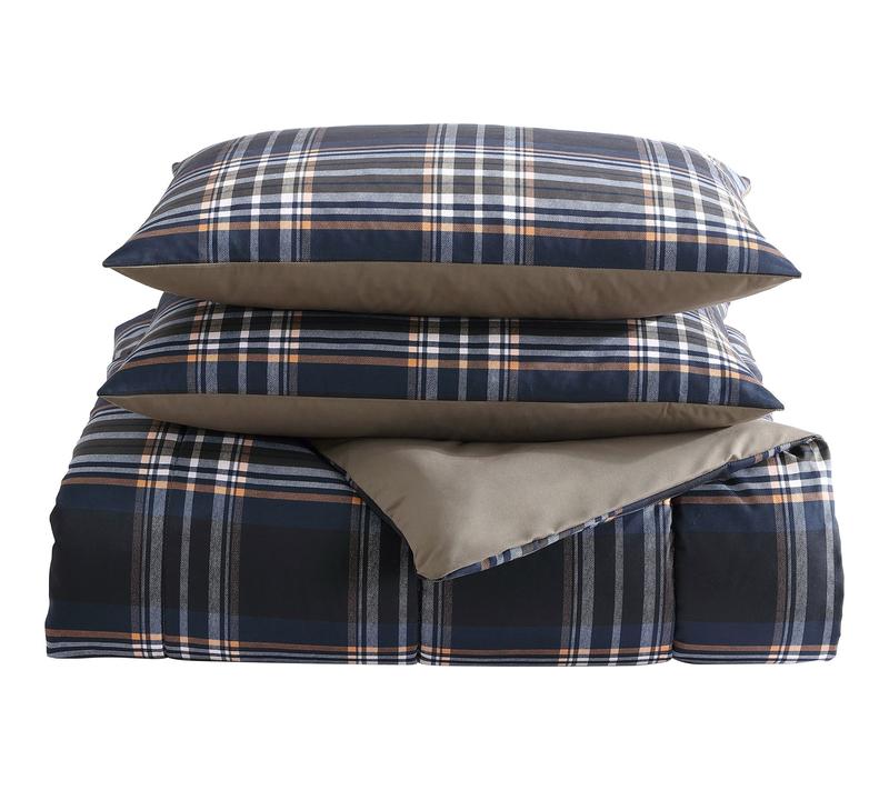 Wrangler City Flats Plaid Navy Twin Comforter Set