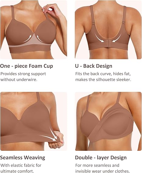 FeelinGirl Wireless Push Up Bra for Women, Seamless Comfort Bralettes No Underwire Supportive Full Coverage Everyday Bras Women Push Up Bra Comfortable Fabric Casual Womenswear Soft Adjustable Comfy Smooth Springtok Halter Neck FeelinGirl Wireless Push Up Bra for Women, Seamless Comfort Bralettes No Underwire Supportive Full Coverage Everyday Bras Women Push Up Bra Comfortable Fabric Casual Womenswear Soft Adjustable Comfy Smooth Springtok Halter Neck