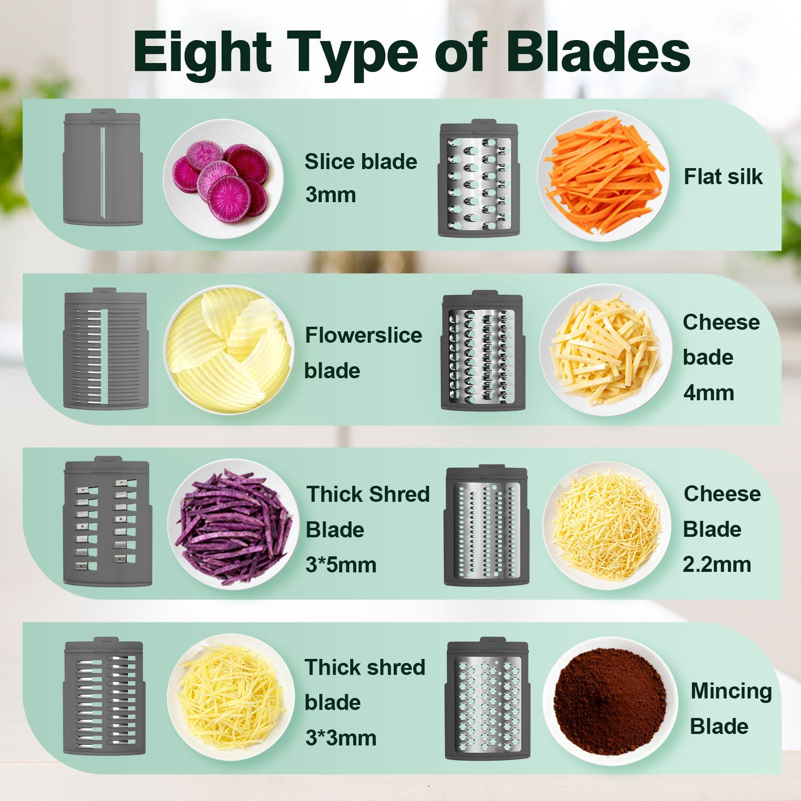 ZQOZQO Electric Rotary Cheese Grater – 6-Blade Model with Dicing Functionor 8-Blade Model for Versatile Slicing, Kitchen Tool for Quick Food Prep ZQOZQO Electric Rotary Cheese Grater – 6-Blade Model with Dicing Functionor 8-Blade Model for Versatile Slicing, Kitchen Tool for Quick Food Prep